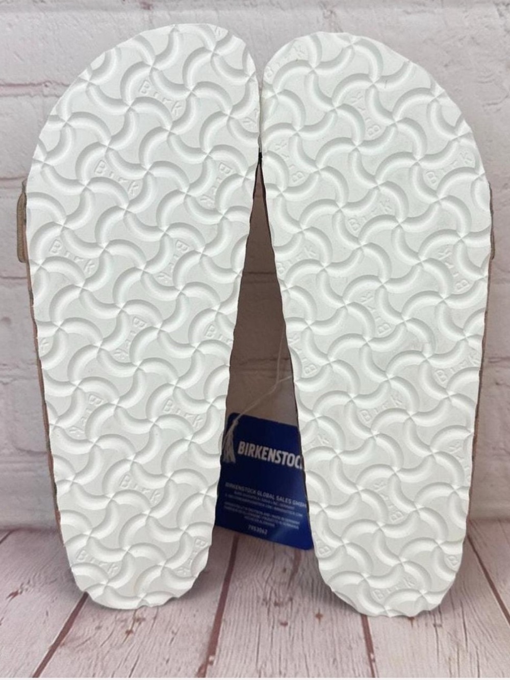 Birkenstock Arizona Gator Gleam Two Strap Copper gold Sandals offers welcome